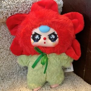Baby three Rose Adorable Red and Green Plush Toy-cry eyes